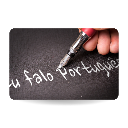 I Speak Portuguese (in Portuguese) sign.